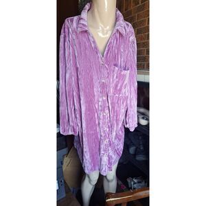 Cato XL Purple Crushed Velvet Tunic Top/Short Dress